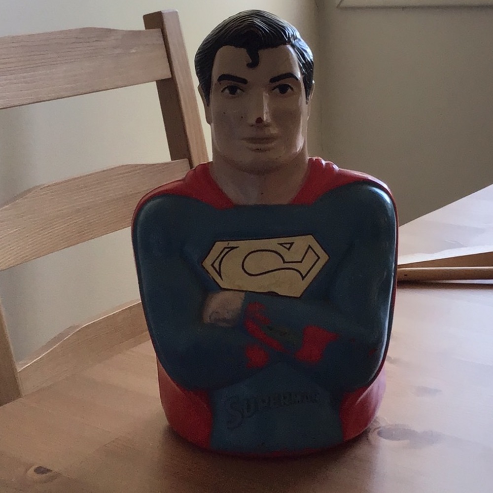 Vintage superman piggy bank